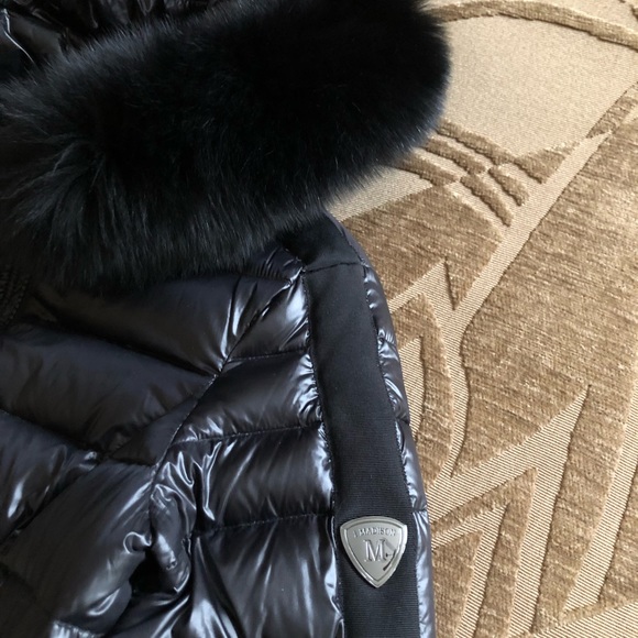 1 Madison black fur trimmed down coat xs - Picture 6 of 7